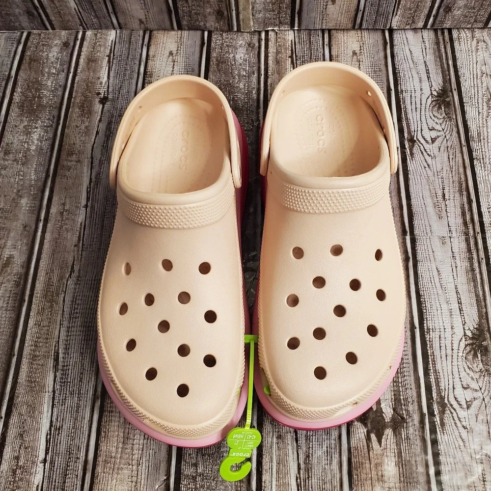 Crocs Mega Crush Matte Platform Clogs 210749-209 Womens 11 Mens 9 Beige Pink - Picture 9 of 12